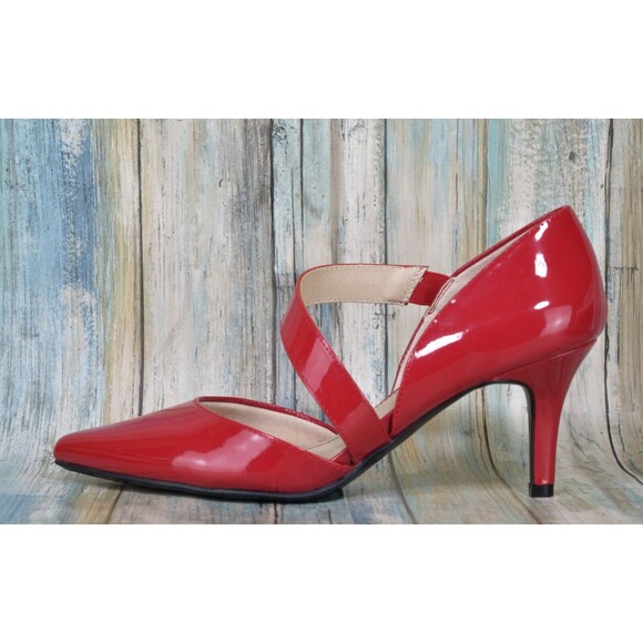 LifeStride Suki Red Patent Pumps Size 10 D'Orsay Heels - Picture 4 of 10